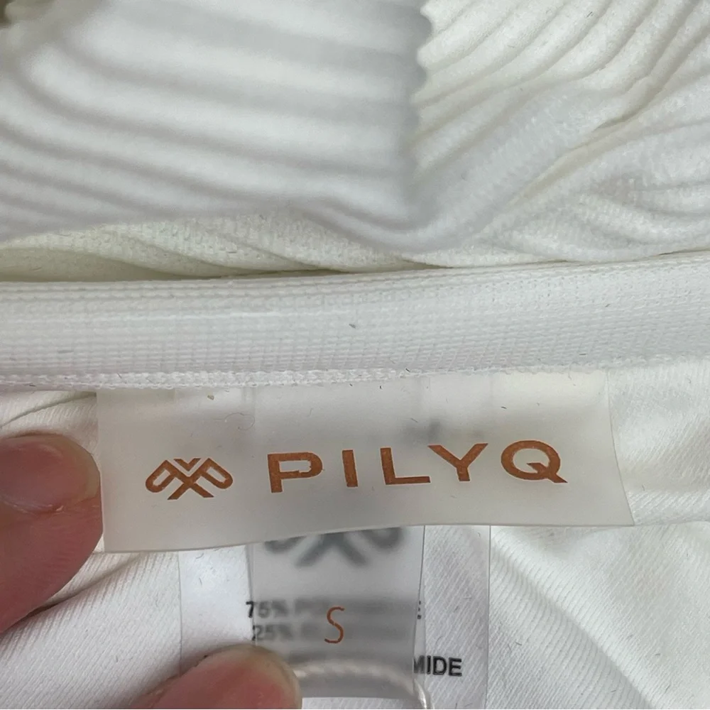 NWT Pilyq One Piece White Pearl Detail Strapless Swimsuit Size S